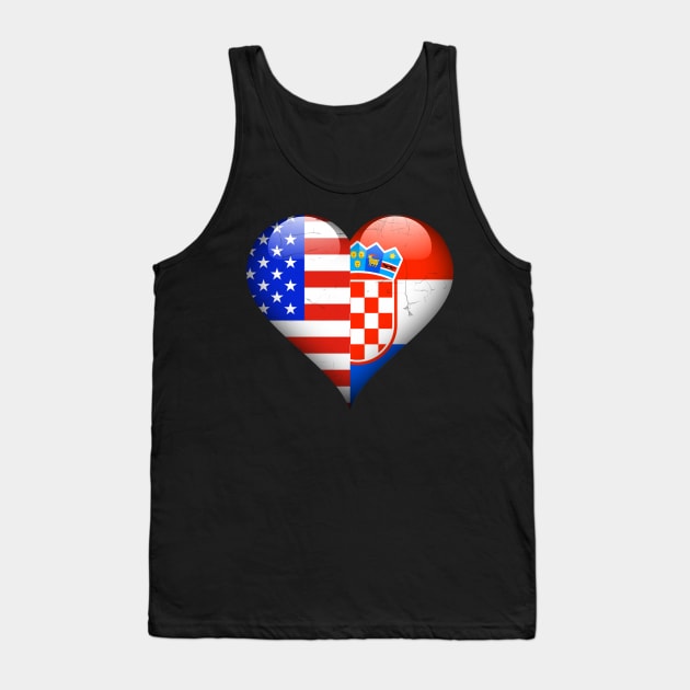 Half American Half Croatian - Gift for Croatian From Croatia Tank Top by Country Flags